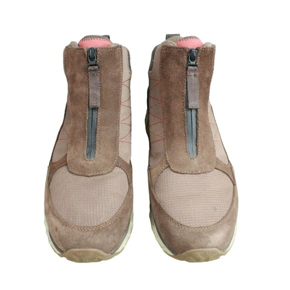 LL Bean Snow Sneaker Brown Suede Front Zip Insulated Winter Boots 9.5 Wide - Picture 5 of 9